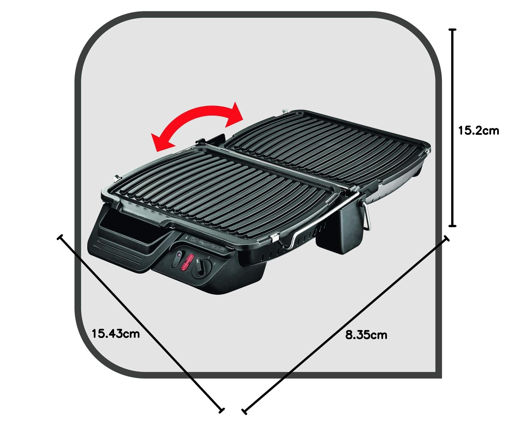 Tefal Sandwich maker, Ultra compact grill, 1 year warranty شواية كهربائية صغيرة مضغوطة الترا كومباكت 2000 واط ستانلس ستيل من تيفال، اسود Tefal Sandwich maker, Ultra compact grill, 1 year warranty شواية كهربائية صغيرة مضغوطة الترا كومباكت 2000 واط ستانلس ستيل من تيفال، اسود